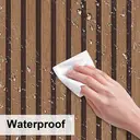 Murgall Rouleau de papier peint adhésif rouge et imitation lattes en bois - 60 x 305 cm image 3