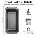 Série de Moules à Gâteau en Acier au Carbone PURECOOK | Gris | Ensemble de 2 Moules à Pain Carrés Antiadhésifs image 1