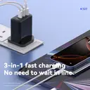 PAVAREAL K127CTC British standard GaN A+C+C PD65W charger set (dual flash charging) black image 6