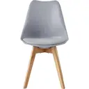 mcc direct Set of 2 Dining Chairs Wooden Legs Soft Cushion Pad Stylish Retro Lounge Dining Office EVA (Grey) image 3