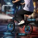 DYU D3F Adult Electric Bike 250W Motor City Ebike 36V10AH Battery Electric Bicycle 14 Inch Tire Folding Electric Bike - Black image 7