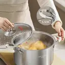 Maxcook 4.3L 304 Stainless Steel Stock Pot (22cm) With Glass Lid and Silicone Handles, Soup Pot for Induction Cooktop, Compatible with All Cooktops MCT1149 image 5