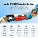 Lexar 512GB Micro SD Card E Series, microSDXC UHS-I A1 U3 V30 Class 10 - Up to 100MB/s (with Adapter) image 3