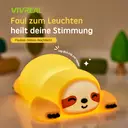 VIVREAL Faultier LED-Nachtlicht A046 – Wiederaufladbar, 3-stufig dimmbar, Typ-C-Ladung, Weiches Silikon, ABS & PP, Warmgelb image 0