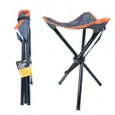 Milestone Camping Stool Folding Tripod Charcoal/Orange image 2
