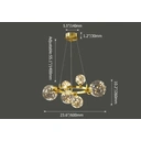 Homary Miglobe Gold 6-Light Glass Globe LED Chandelier with Adjustable Cable image 5
