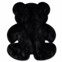 Tapis Ourson en Fausse Fourrure de Lapin Peluche Doux, 70x90 cm Tapis Shag Antidérapant, Tapis d'Appoint Mignon Noir pour Chambre d'Enfant, Chambre Bébé, Décoration de Chambre image 1