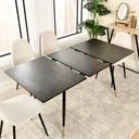 Table à Manger URBAN Motif Marbre Noir Rectangulaire Extensible 120-160/80/75cm image 4