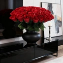 Yuejia 20 pièces 14 pouces/36 cm, roses artificielles uniques, décoration florale, fleurs artificielles, bouquets artificiels, fleurs en soie artificielles, fleurs artificielles (rouge) image 4