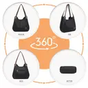 Kono Canvas Shoulder Tote Bag, Vintage Hobo Handbag for Women, Casual Top Handle Bag for Work School Travel Shopping Black image 7