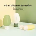 JORDAN&JUDY Lot de 3 bouteilles de voyage en silicone, rechargeables, anti-fuite, portables, pour shampoing et cosmétiques, 60 ml, Offre annuelle, Cadeaux phares image 1