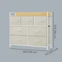 Ochama x SONGMICS Chest of Drawers, Dresser, Bedroom Furniture, Metal Frame, 7 Drawers, Modern, White and Beige image 2