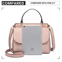 Miss Lulu Suede PU Leather Shoulder Bag, Top Handle Crossbody Purse, Elegant Saddle Handbag for Work Wedding Evening Daily pink image 6