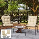 Outsunny Lot de 2 coussins de chaise d'extérieur, coussins de jardin avec attaches, usage intérieur et extérieur, 120 x 50 x 8 cm, beige image 1