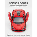 Voiture miniature Lamborghini Lightning Red 1:36, Portes ouvrantes, Action à recul, Jouet en fonte d'alliage métallique durable pour adolescents et adultes image 6