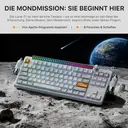 KEYSME Lunar 01 80% Tri-Mode mechanische Tastatur, US-Layout (QWERTY), Gasket-Mount mit Rhythm Light, Hot-Swap-Switches, programmierbarer Drehregler, PBT-Keycaps & 4000‑mAh‑Akku, weiß image 3