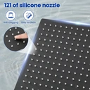 DERW Tête de Douche Carrée 25 x 25 cm en Acier Inoxydable, Finition Noir Mat, Buses en Silicone Anti-Calcaire, Orientation Réglable à 360° image 1