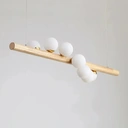 Homary Modern Linear Pendant Light Glass Globe 7-Light Kitchen Island Light image 5