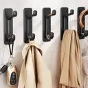 JORDAN&JUDY No-Drill Strong Adhesive Hooks, 6-Pack, Stainless Steel, Damage-Free, Over-Door Storage, Black image 4