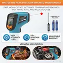 Tilswall Infrared Thermometer Gun, Laser Temperature Gun, -50°C~600°C (-58F~1112F) with Adjustable Emissivity, for Cooking/Pizza Oven/BBQ/Vehicle Repair, Meat Thermometer included,Not for Human image 4