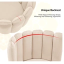 CLIPOP Velvet Dining Chairs Set of 2 Vanity Chair with Petal Back and Metal Legs, Modern Makeup Chair for Bedroom Dressing Table Kitchen Living Room Cream 45*47*82cm image 2