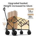ochama Collapsible Compact Camping Wagon 200L Black, Extra Large & High Capacity, 400L Stackable Capacity, Dual Brake Off-Road Wheels, Space-Saving Storage, For Camping, Picnics, Vending & Moving image 3