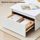 CLIPOP White High Gloss Coffee Tables for Living Room Set of 2 with Storage Drawer, Modern Rectangle Tea Tables, Centre Table image 1