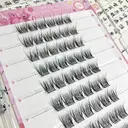 MeoMagic Faux-cils pré-collées (pince à épiler non incluse) - 10 lignes - 120 pièces - F17 image 1