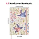 JUBILUU Carnet ligné A5 à couverture rigide en tissu floral 96 pages - Spring Birds image 2