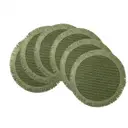 Papyrus + Papyrus Tassel Green,6pcs Boho Natural paper Round Placemats with Fringe - 38cm Farmhouse Table Mats for Indoor & Outdoor Dining, Hand Wash Only, Boho Dining Decor, Textured Table Setting,paper Composition image 0