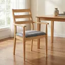 Dining Chairs with Armrests Orlando Oak/Grey 2pcs image 4