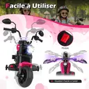 Moto électrique 6 V pour enfants, avec batterie rechargeable, moteur puissant, roues amovibles, démarrage à une touche, convient aux enfants de 3 ans et plus - Rose image 6