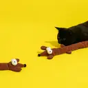 ZEZE Dachshund Shaped Cat Teaser Toy, Plush Bite Resistant, Interactive Self-Play Cat Toy image 3