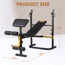 SPORTSOUL Banc d'haltérophilie réglable avec développateur de jambes et rangement pliable, convient aux barres de 6' et 7', équipement de gym pour la maison et le commercial image 4