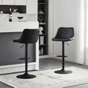 CLIPOP Swivel Bar Stools Set of 2 Faux Leather Padded Breakfast Dining Stools with Height Adjustable and Footrest, High Back Pub Stools for Kitchen Counter Island, Black image 3