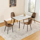 URBAN MEUBLE Table à manger rectangulaire effet marbre blanc - 110 x 70 x 75 cm image 8