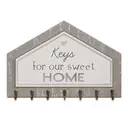 Alphynix 1 porte-clés en forme de maison, organiseur mural « Keys for our sweet HOME » avec détail cœur, rangement d'entrée pour clés et porte-clés image 0
