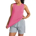WILLIT Women's Workout Tank Tops Sleeveless Running Yoga Tops Quick Dry Active Shirts Gym Exercise Loose Fit Rose Red M image 2