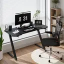 GTPlayer Bureau de jeu robuste, 120 x 60 cm, Surface en fibre de carbone, Crochet pour casque, Noir image 1