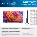 METZ 60 Inch UHD Smart TV MUF7000Z, HDR10, Dolby Audio, MEMC, S AI Engine, Oogbescherming 3.0, Drievoudige Tuner image 1