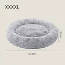 SONGMICS Panier pour chien en peluche en forme d’anneau avec housse amovible lavable gris clair - 140 x 20 cm image 2