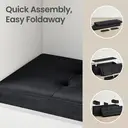 Ochama x SONGMICS Storage Ottoman, Foldable Velvet Storage Bench, 2 Extra Storage Boxes, 38 x 110 x 38 cm, for Hallway, Living Room, Bedroom, Black image 7