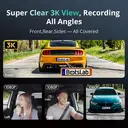 BOTSLAB 3K 4 Channel Dash Cam, 560° All-Sides View, Front and Rear Inside Car Camera with 3.18”Touch Screen, Dash Camera 24/7 Parking Mode, Built-in GPS 5.8GHz WiFi Voice Control image 2