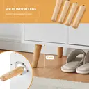 CLIPOP Shoe Cabinet with Seat Cushion, Shoe Storage Bench for hallway, Adjustable Compartment and Wooden Legs, 80 * 35 * 70 cm, White image 5