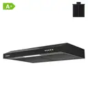 Ciarra Slimline 60cm Cooker Hood for Cabinet Mounting – Black Housing, Compact Build, Dual Venting Option, Push-Button Control image 1