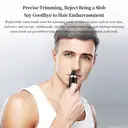 Sparoma 3-in-1 Nose & Facial Hair Trimmer for Men – Trimmer for Nose & Ear Hair & Eyebrow & Detail, 7800 RPM High-Speed Motor, 120-Min Runtime, IPX7 Waterproof – Precision Stainless Steel Dual-Blade Head, LED Display – Type-C Rechargeable, TC-016 3-IN-1, Black image 3