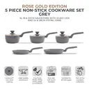 Tower Cavaletto 5 Piece Cookware Set - Grey & Rose Gold image 1
