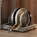 Maxcook Carbon Steel Pot Rack Organizer for Cabinet, 3-Tier Adjustable Pot Lid Holder & Pan Organizer Rack, Heavy-Duty Steel Cookware Storage for Kitchen Cabinet & Drawer Organization, Fits Pots, Pans, Lids 23*28*43cm MCZW9187 image 4