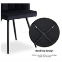 CLIPOP Velvet Dining Chairs Set of 2 Vanity Chair with Petal Back and Metal Legs, Modern Makeup Chair for Bedroom Dressing Table Kitchen Living Room black 45*47*82cm image 4