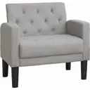 Fauteuil GRAVFORCE à Ailes pour Salon ou Chambre – Fauteuil Rembourré Confortable et Moderne pour Bureau, Salon ou Club – Charge Maximale 136 kg – Tissu Gris Clair image 0